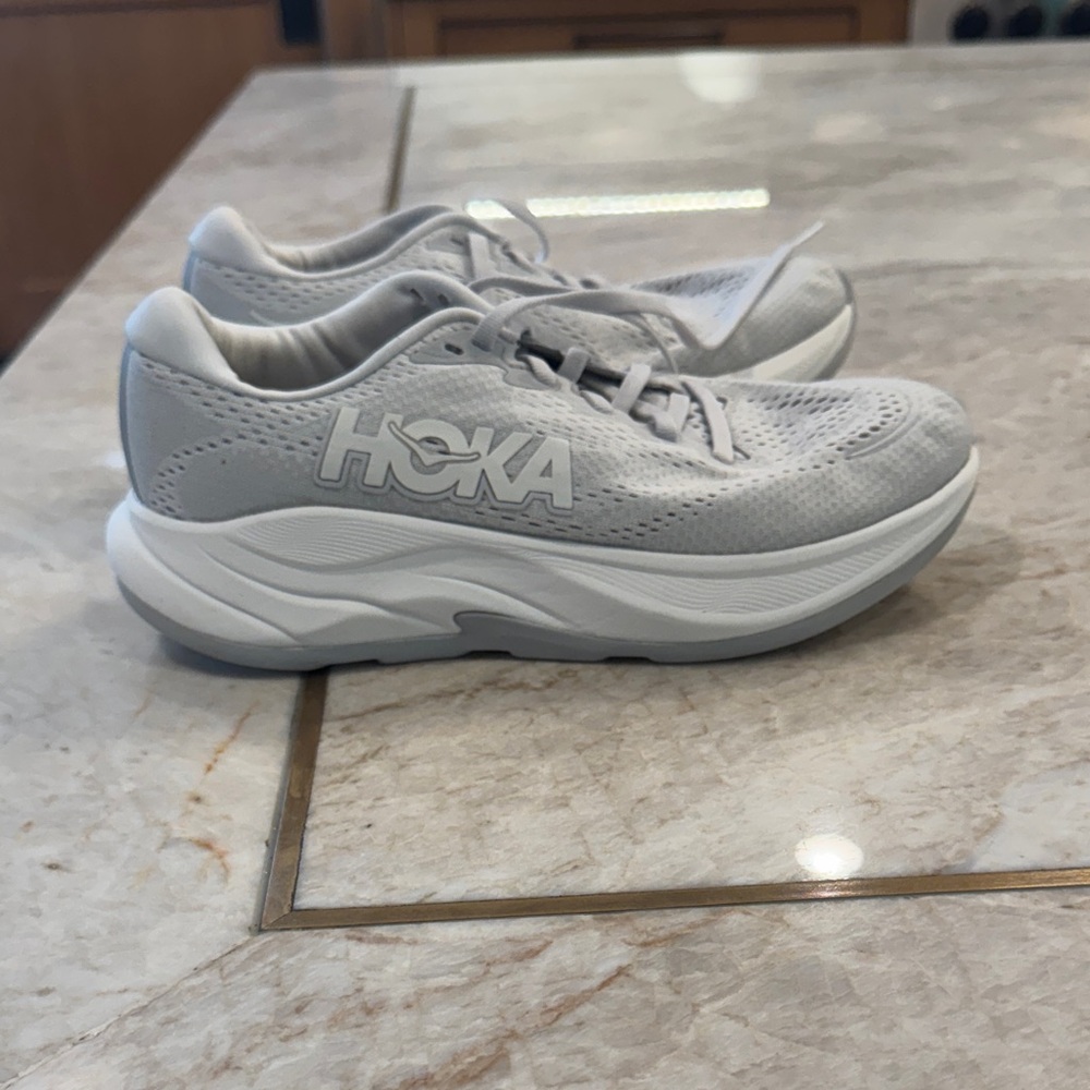 Hoka Kids Gray and White Sneakers
